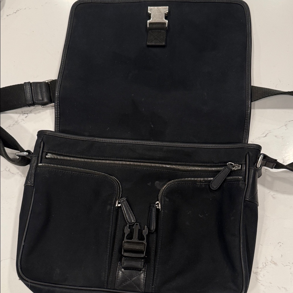 Coach Black Nylon and Leather Messenger Crossbody Bag - Picture 3 of 6